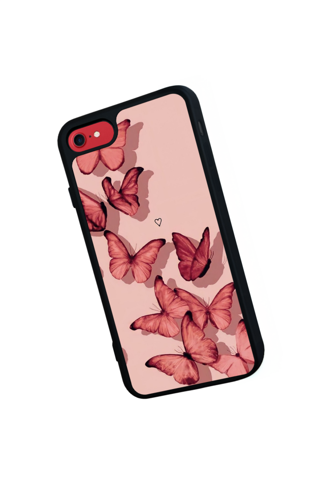 iPhone SE Uyumlu Kelebek Tasarımlı Glossy Premium Kılıf