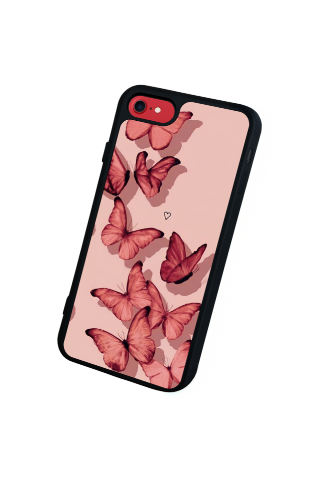 iPhone SE Uyumlu Kelebek Tasarımlı Glossy Premium Kılıf