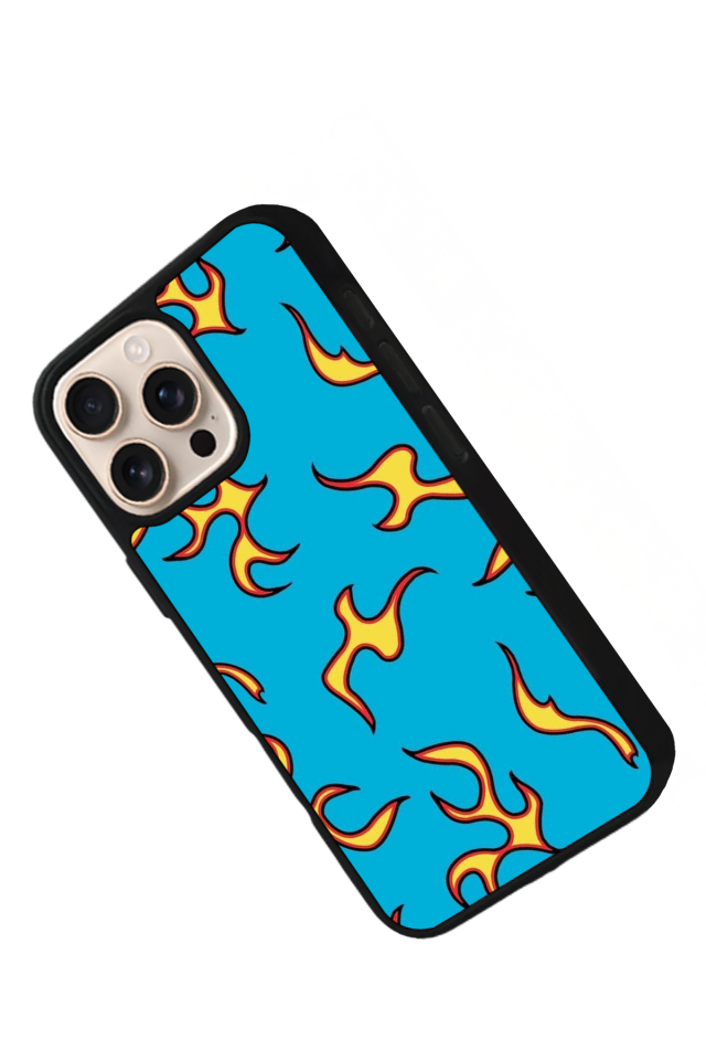 iPhone 14 Pro Max Uyumlu Retro Flame Patterns Tasarımlı Glossy Premium Kılıf