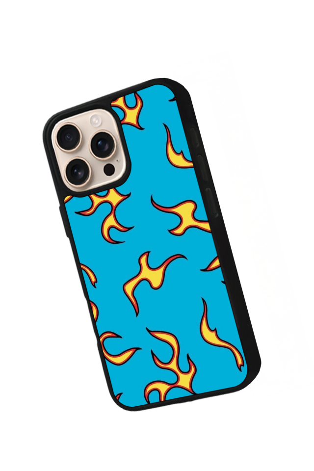 iPhone 14 Pro Max Uyumlu Retro Flame Patterns Tasarımlı Glossy Premium Kılıf