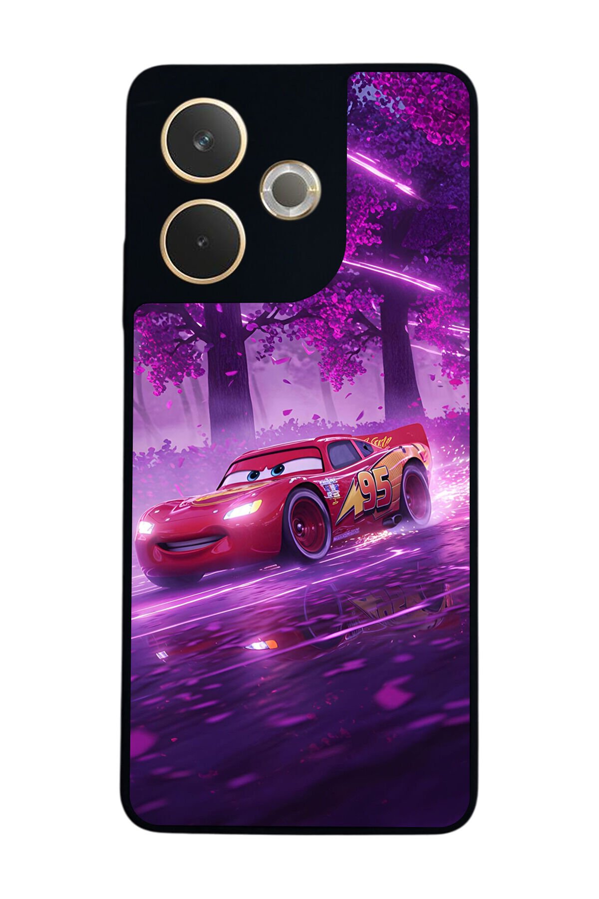 Oppo A5 Pro Uyumlu Şimsek McQueen Tasarımlı Glossy Premium Kılıf