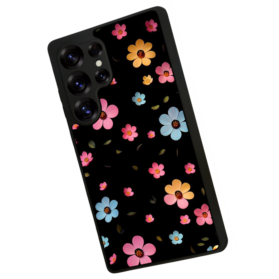 Samsung Galaxy S25 Ultra Uyumlu Cicek Tasarımlı Glossy Premium Kılıf
