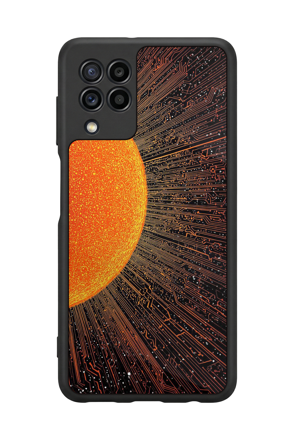 Samsung Galaxy M32 Uyumlu Güneş Tasarımlı Glossy Premium Kılıf