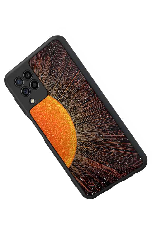 Samsung Galaxy M32 Uyumlu Güneş Tasarımlı Glossy Premium Kılıf