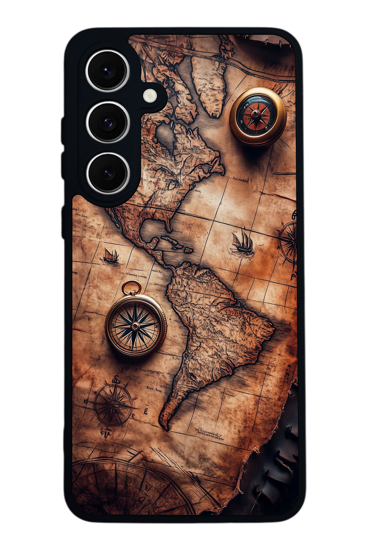 Samsung Galaxy A16 Uyumlu Harita Tasarımlı Glossy Premium Kılıf