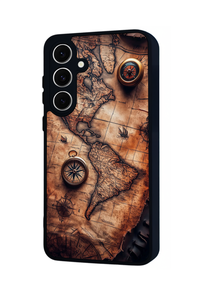 Samsung Galaxy A16 Uyumlu Harita Tasarımlı Glossy Premium Kılıf