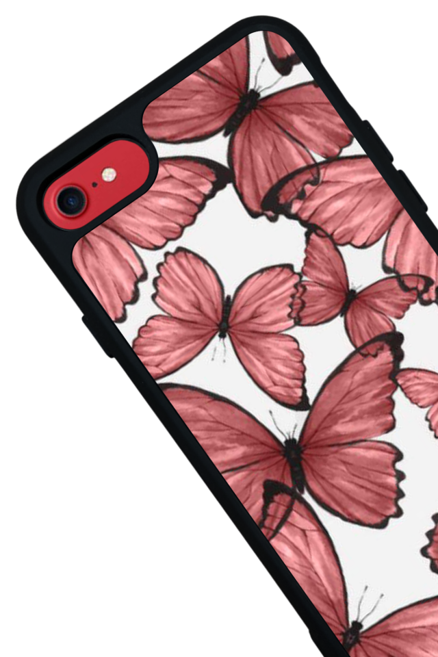 iPhone SE Uyumlu Kelebek Tasarımlı Glossy Premium Kılıf
