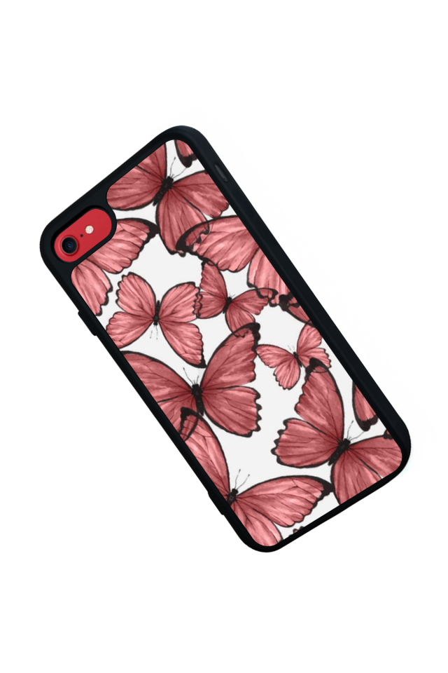 iPhone SE Uyumlu Kelebek Tasarımlı Glossy Premium Kılıf