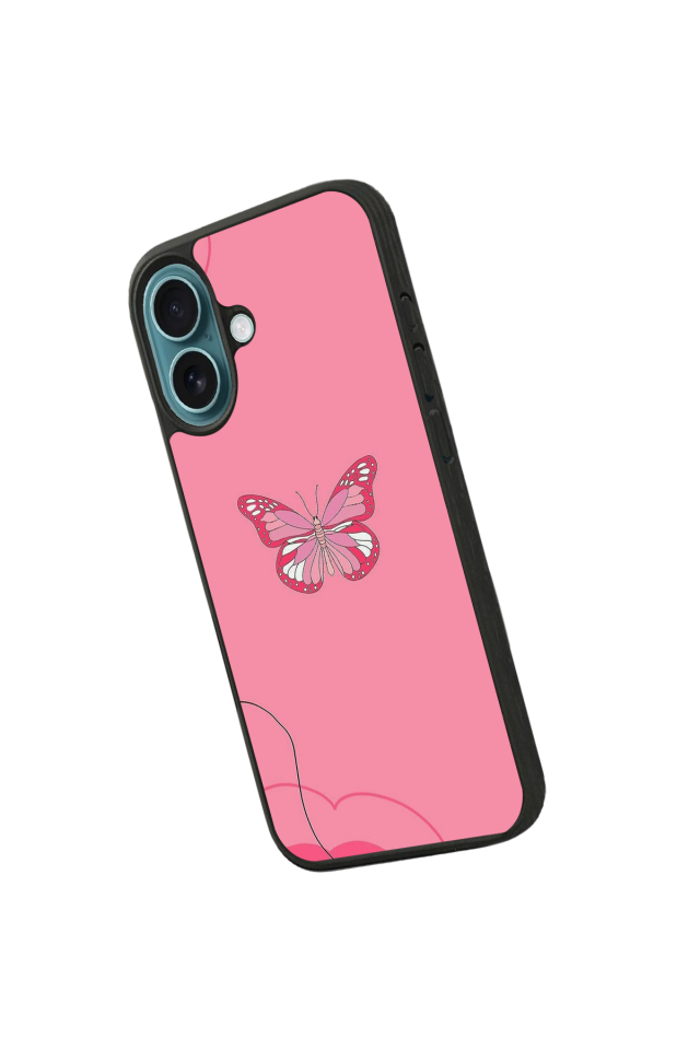 iPhone 16 Plus Uyumlu Kelebek Tasarımlı Glossy Premium Kılıf