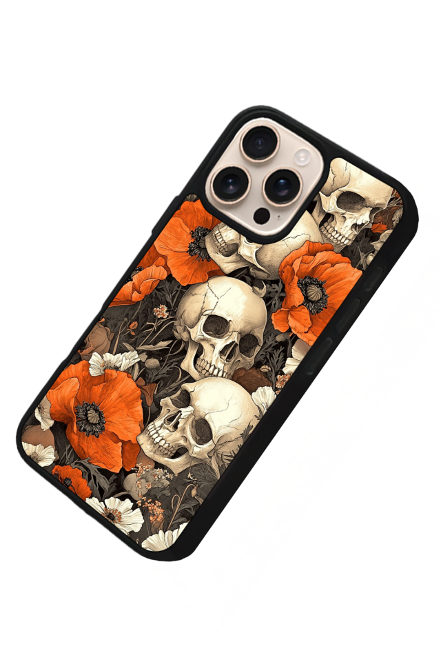 iPhone 16 Pro Uyumlu KuruKafa Tasarımlı Glossy Premium Kılıf