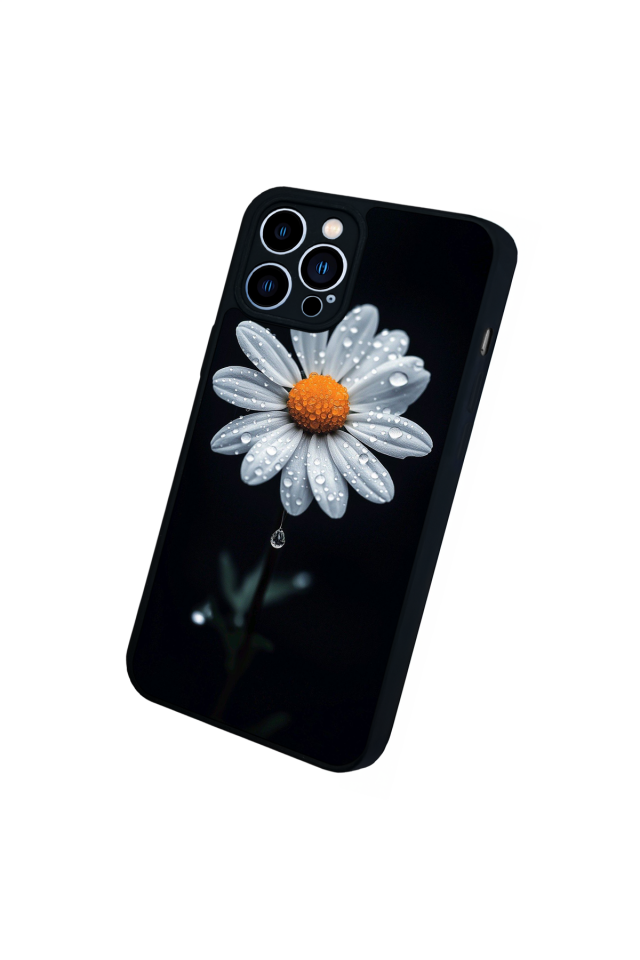 iPhone 13 Pro Max Uyumlu Papatya Tasarımlı Glossy Premium Kılıf