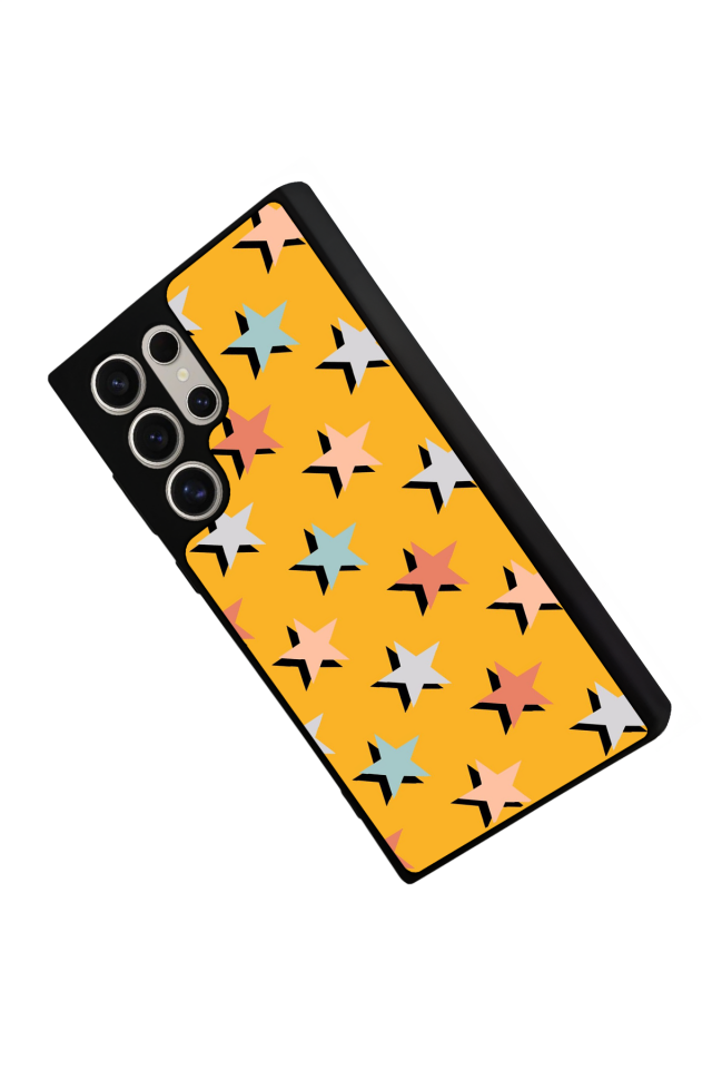 Samsung Galaxy S22 Ultra Uyumlu Retro Yildizlar Tasarımlı Glossy Premium Kılıf