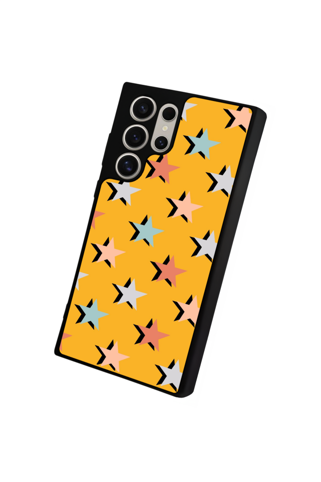 Samsung Galaxy S22 Ultra Uyumlu Retro Yildizlar Tasarımlı Glossy Premium Kılıf