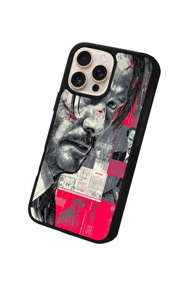 iPhone 16 Pro Uyumlu JohnWick Tasarımlı Glossy Premium Kılıf