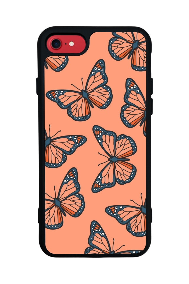 iPhone SE Uyumlu Kelebek Tasarımlı Glossy Premium Kılıf