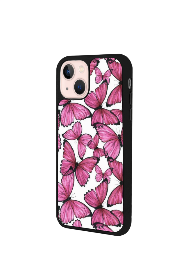 iPhone 15 Uyumlu Kelebek Tasarımlı Glossy Premium Kılıf