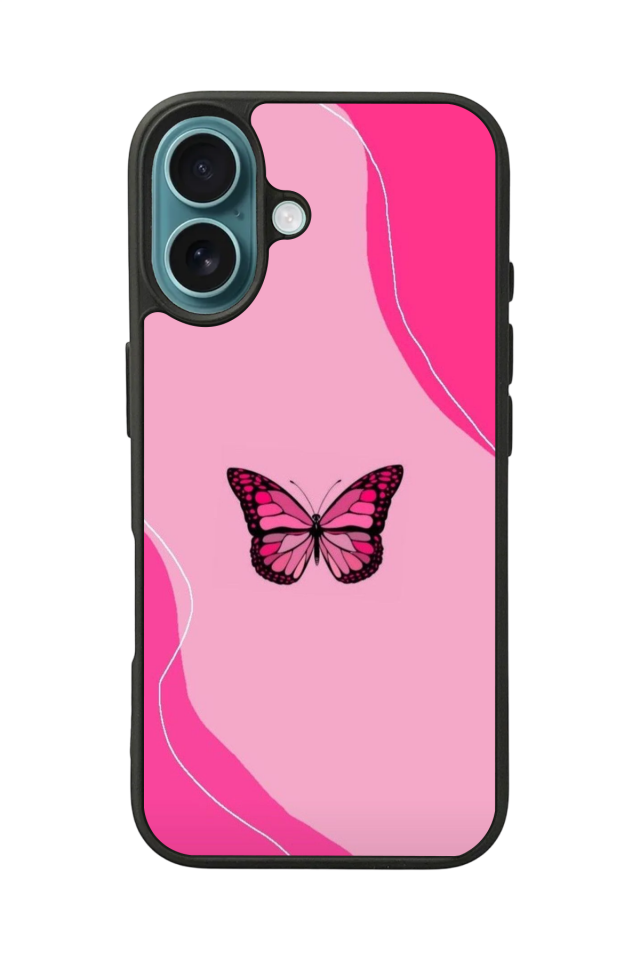 iPhone 16 Plus Uyumlu Kelebek Tasarımlı Glossy Premium Kılıf