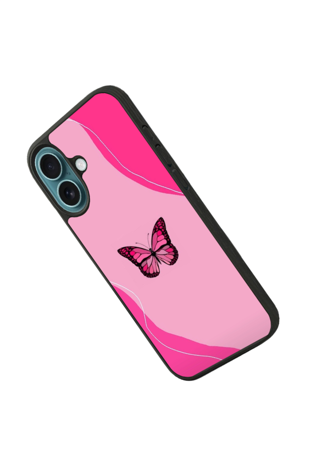 iPhone 16 Plus Uyumlu Kelebek Tasarımlı Glossy Premium Kılıf