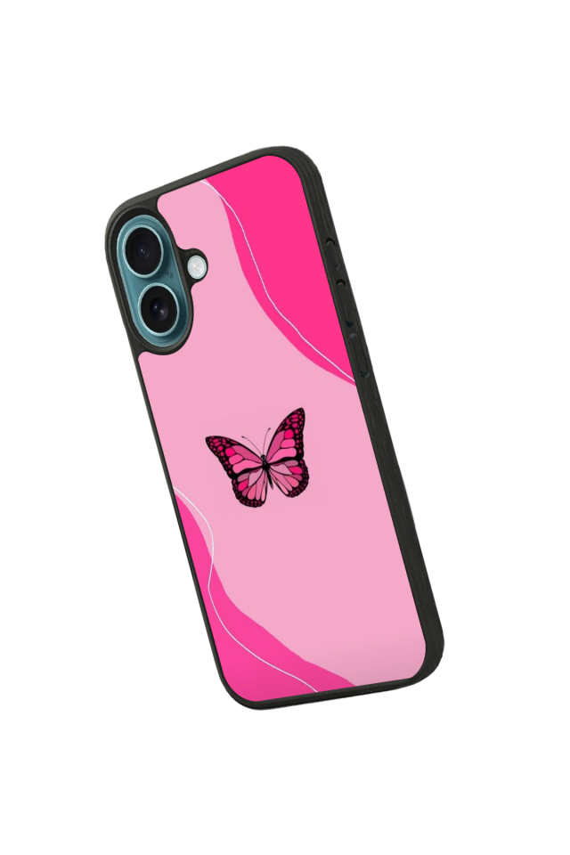 iPhone 16 Plus Uyumlu Kelebek Tasarımlı Glossy Premium Kılıf