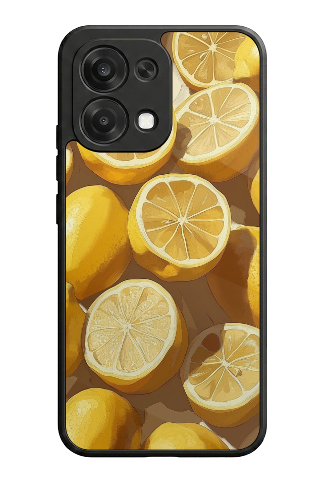 Oppo A6 Pro Uyumlu Limon Tasarımlı Glossy Premium Kılıf