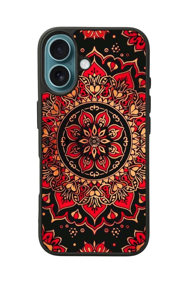 iPhone 16 Uyumlu Mandala Tasarımlı Glossy Premium Kılıf