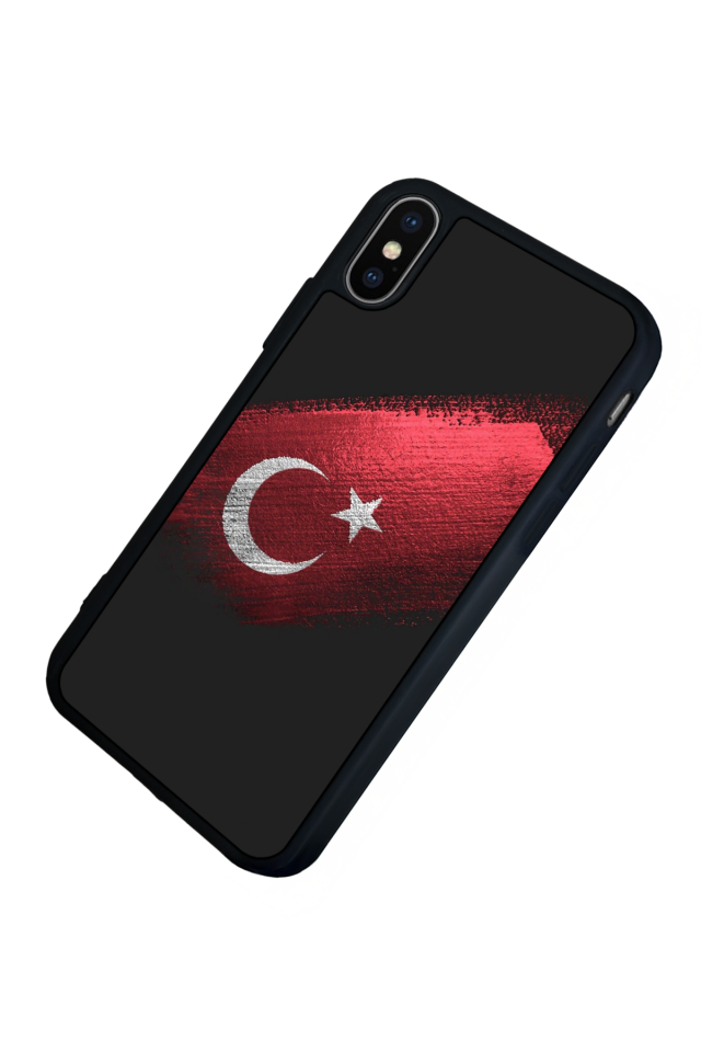 iPhone X/ XS Uyumlu Türk Bayragi Tasarımlı Glossy Premium Kılıf