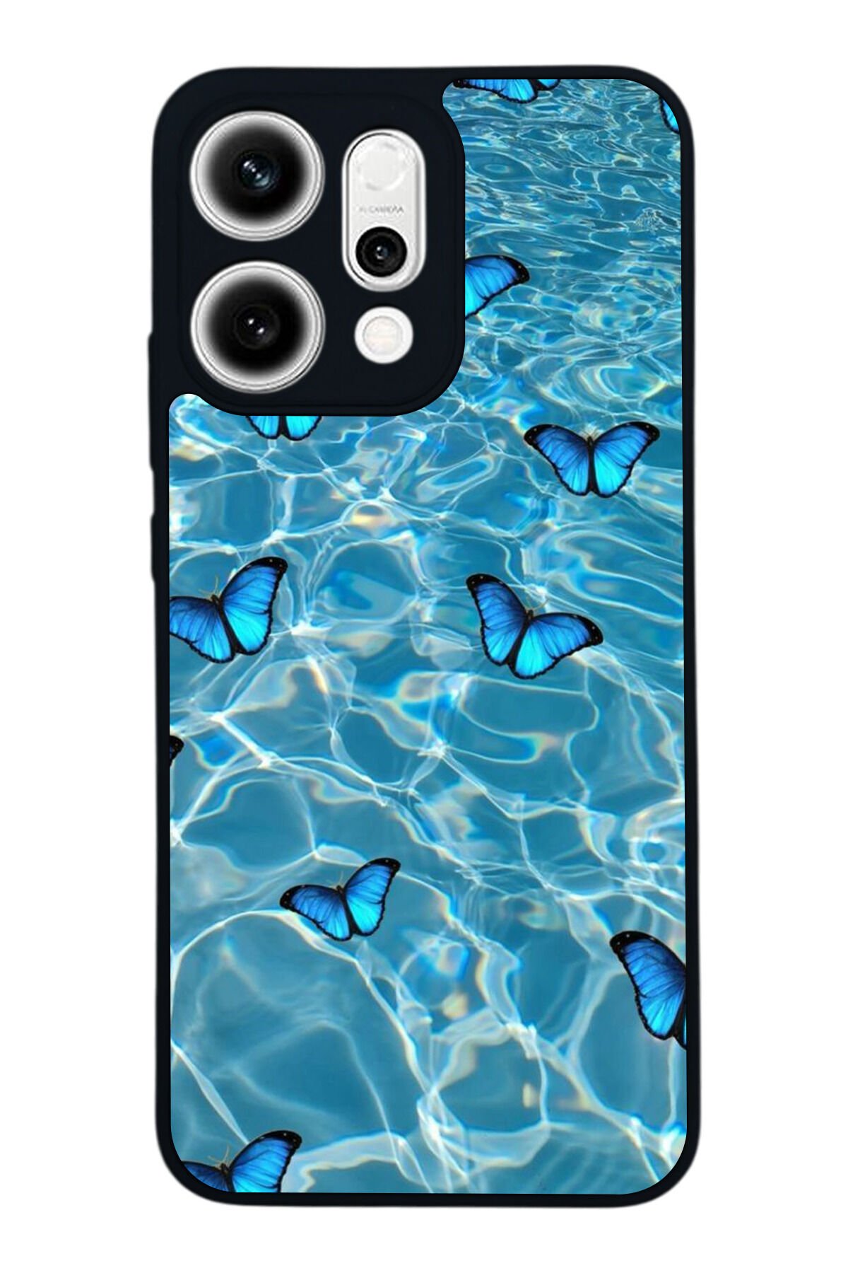 Oppo Reno 14 Uyumlu Kelebek Tasarımlı Glossy Premium Kılıf