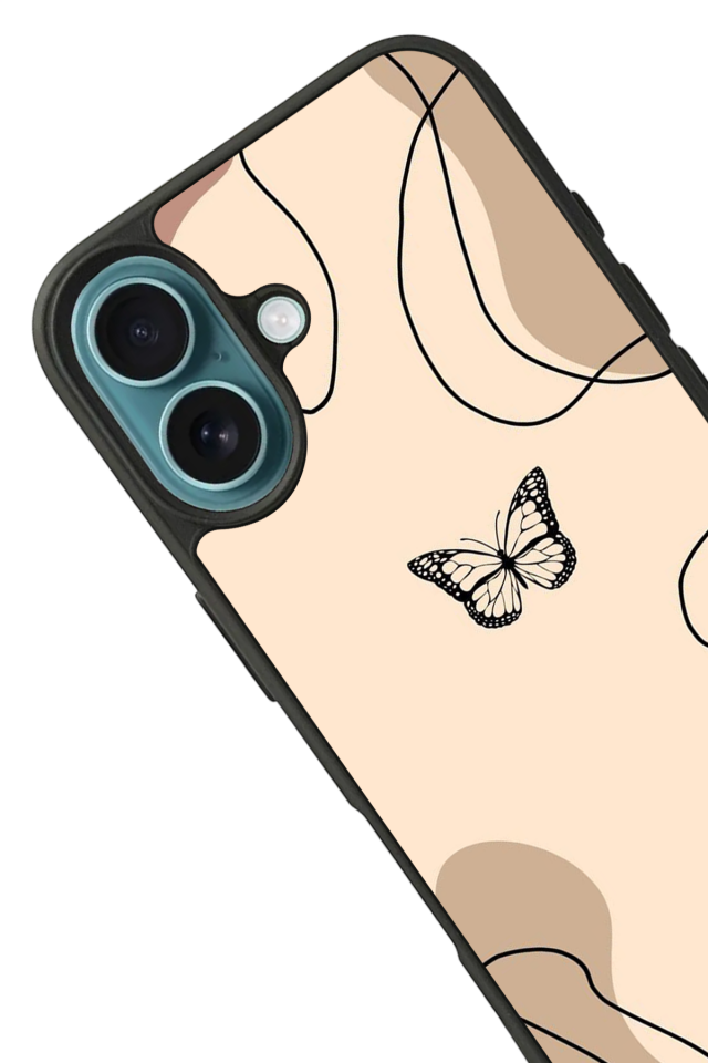 iPhone 16 Plus Uyumlu Kelebek Tasarımlı Glossy Premium Kılıf