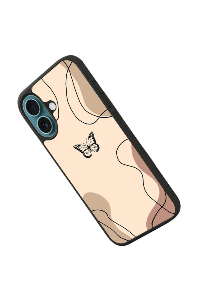 iPhone 16 Plus Uyumlu Kelebek Tasarımlı Glossy Premium Kılıf