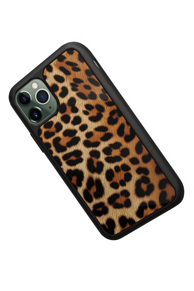 iPhone 11 Pro Max Uyumlu Leopar Tasarımlı Glossy Premium Kılıf
