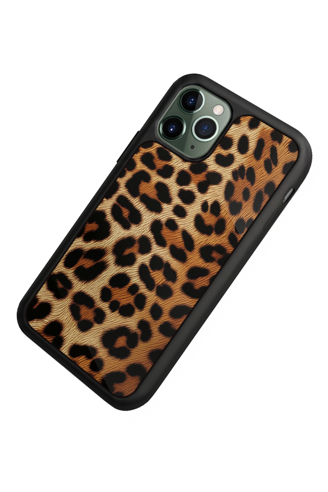 iPhone 11 Pro Max Uyumlu Leopar Tasarımlı Glossy Premium Kılıf