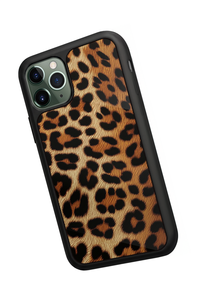 iPhone 11 Pro Max Uyumlu Leopar Tasarımlı Glossy Premium Kılıf