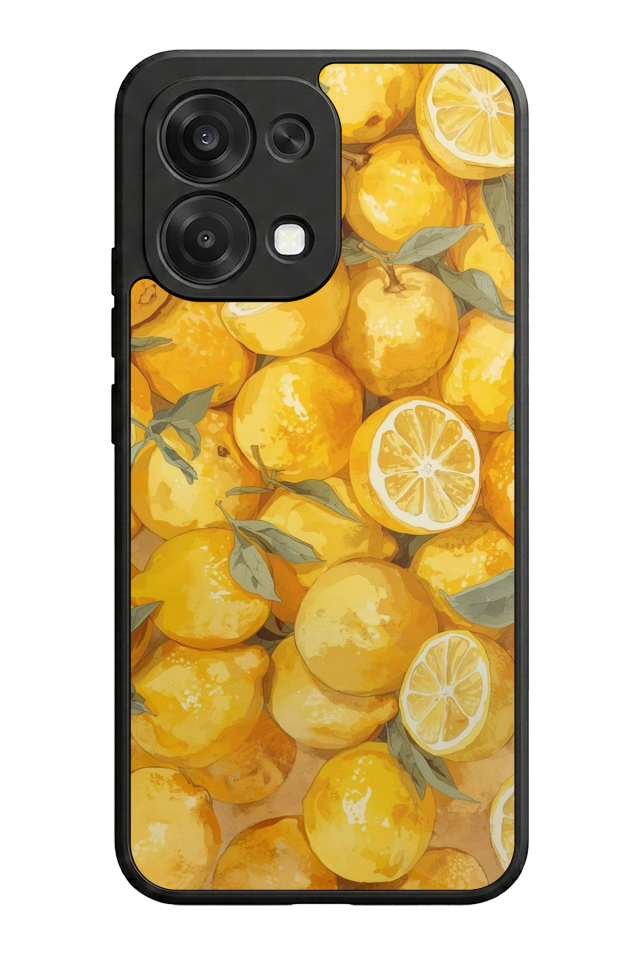 Oppo A6 Pro Uyumlu Limon Tasarımlı Glossy Premium Kılıf