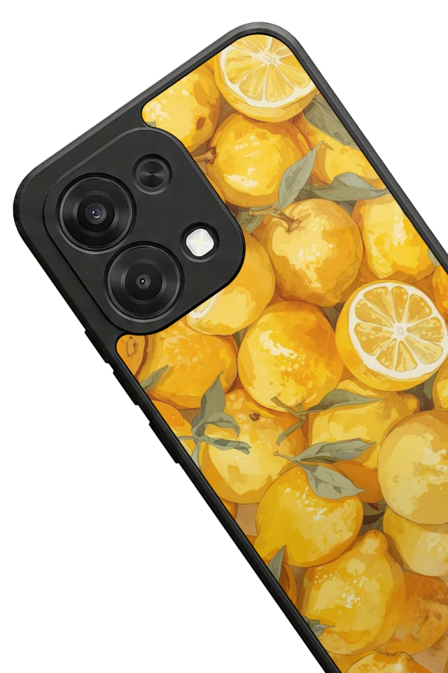 Oppo A6 Pro Uyumlu Limon Tasarımlı Glossy Premium Kılıf
