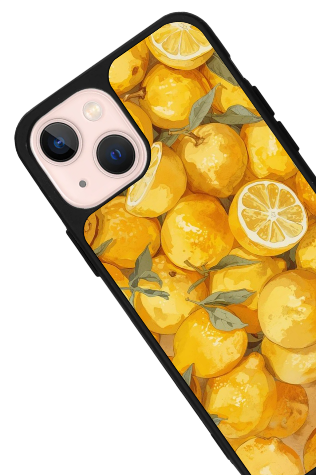 iPhone 13 Mini Uyumlu Limon Tasarımlı Glossy Premium Kılıf