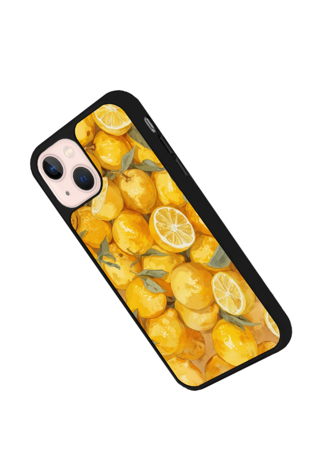 iPhone 13 Mini Uyumlu Limon Tasarımlı Glossy Premium Kılıf