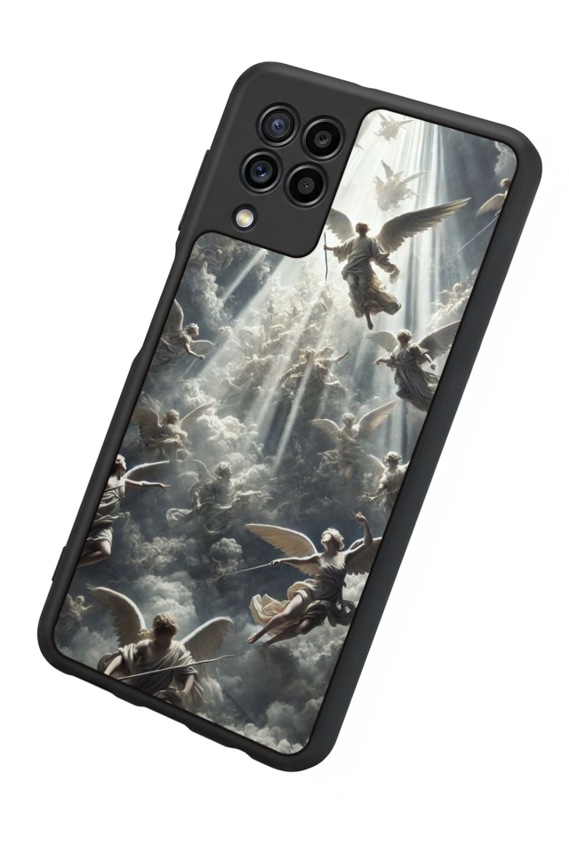 Samsung Galaxy M32 Uyumlu Melek Tasarımlı Glossy Premium Kılıf