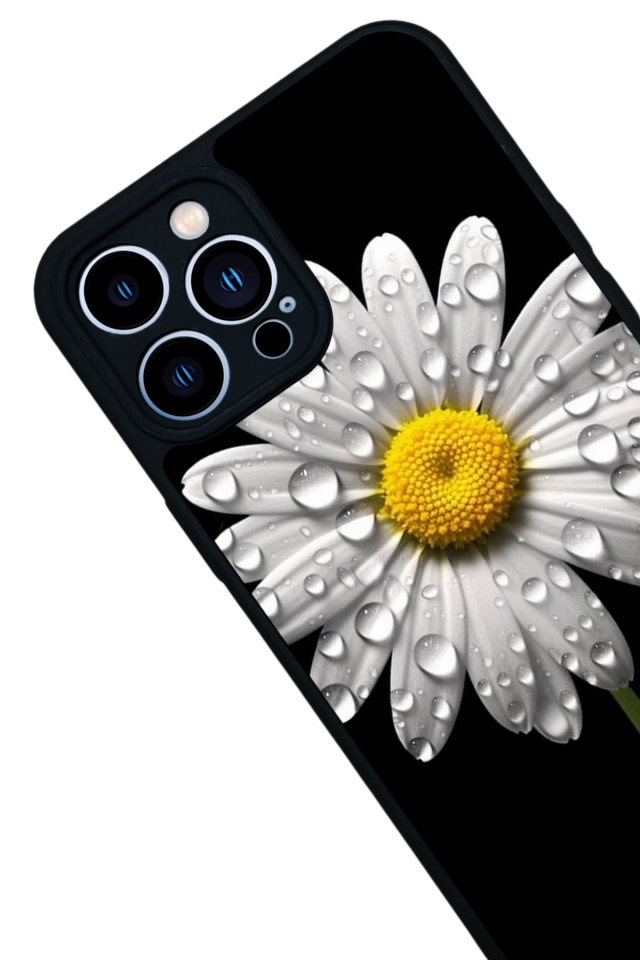 iPhone 13 Pro Max Uyumlu Papatya Tasarımlı Glossy Premium Kılıf
