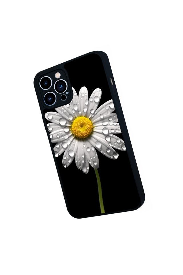 iPhone 13 Pro Max Uyumlu Papatya Tasarımlı Glossy Premium Kılıf