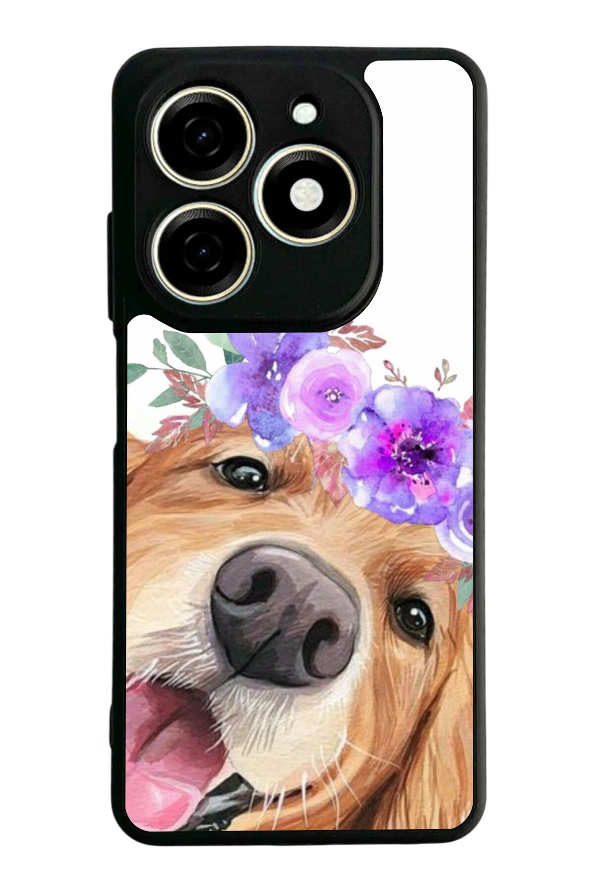 Infınıx Smart 8 Pro Uyumlu Golden Kopek Tasarımlı Glossy Premium Kılıf