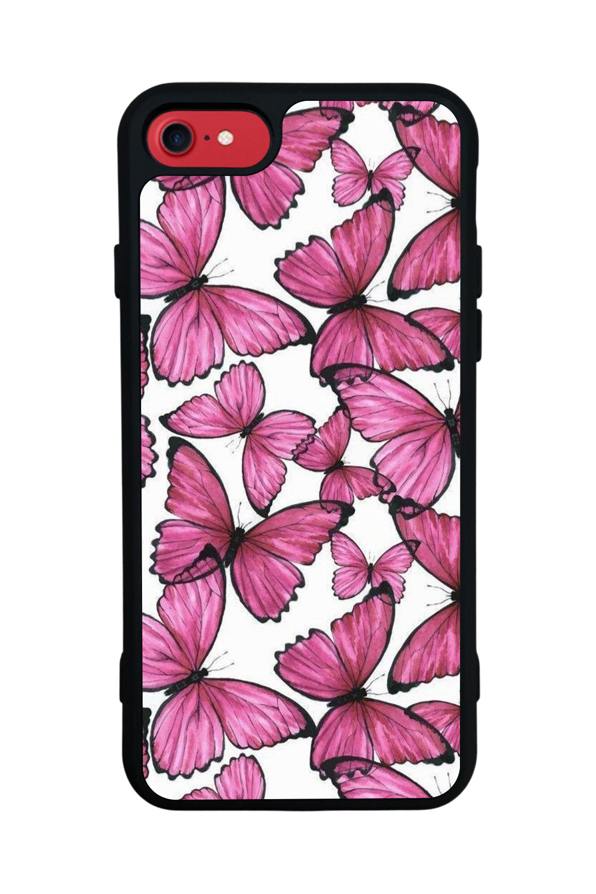 iPhone SE Uyumlu Kelebek Tasarımlı Glossy Premium Kılıf