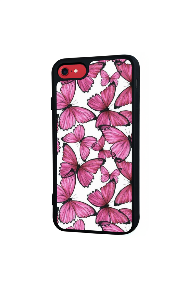 iPhone SE Uyumlu Kelebek Tasarımlı Glossy Premium Kılıf