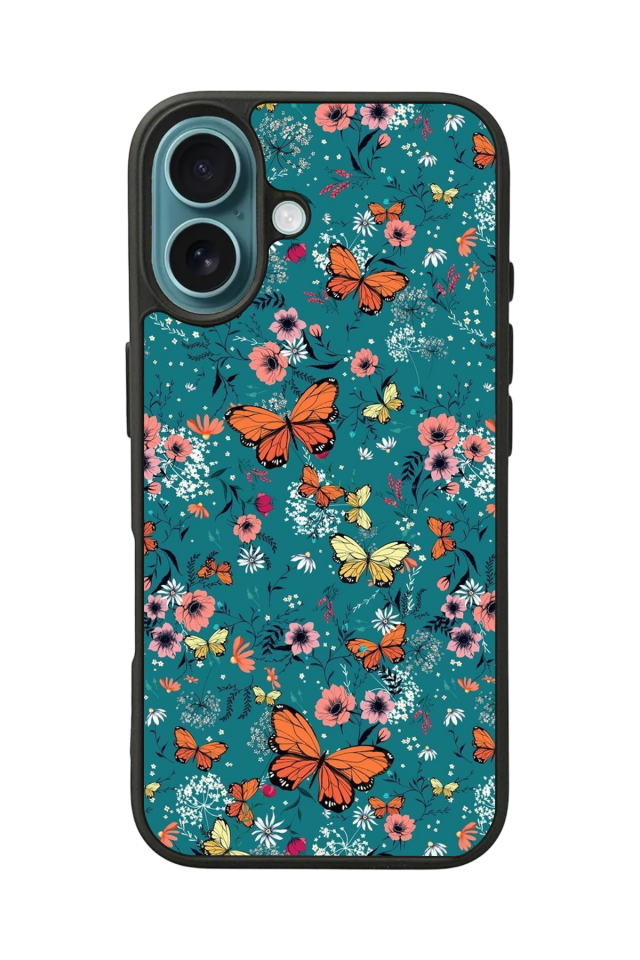 iPhone 16 Plus Uyumlu Kelebek Tasarımlı Glossy Premium Kılıf