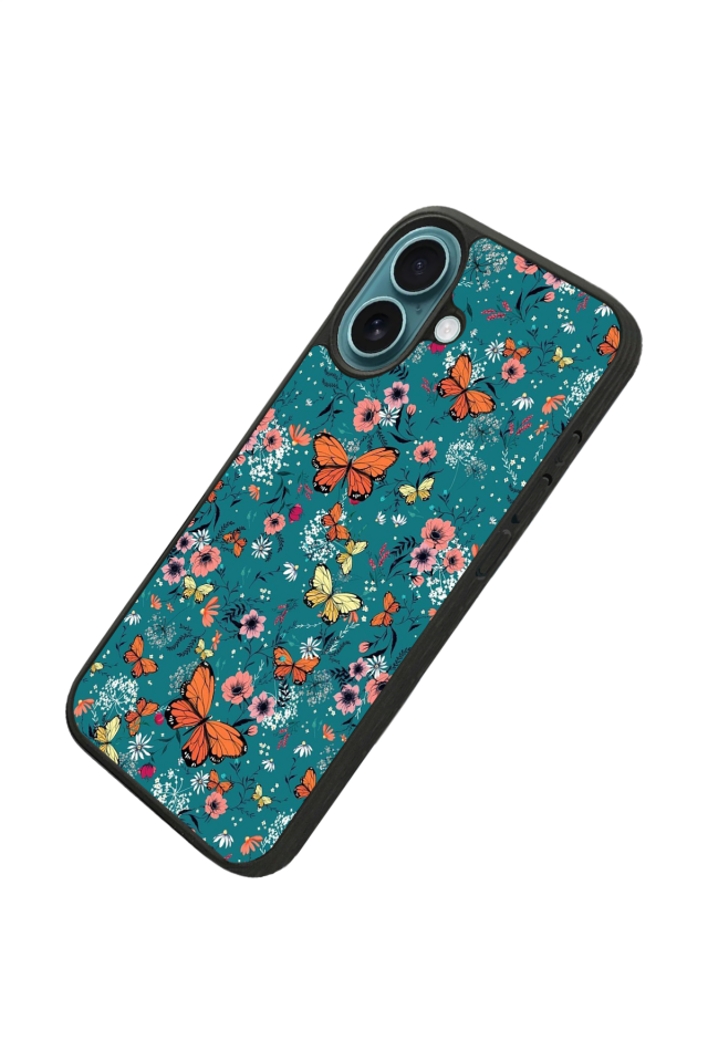 iPhone 16 Plus Uyumlu Kelebek Tasarımlı Glossy Premium Kılıf
