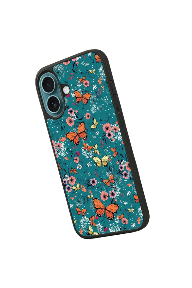 iPhone 16 Plus Uyumlu Kelebek Tasarımlı Glossy Premium Kılıf