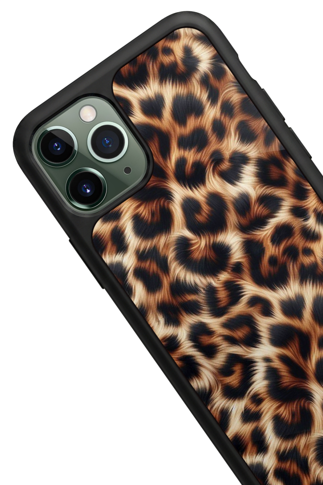 iPhone 11 Pro Max Uyumlu Leopar Tasarımlı Glossy Premium Kılıf