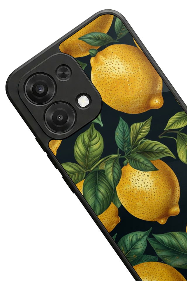 Oppo A6 Pro Uyumlu Limon Tasarımlı Glossy Premium Kılıf