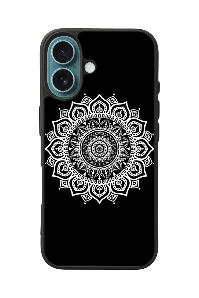 iPhone 16 Uyumlu Mandala Tasarımlı Glossy Premium Kılıf