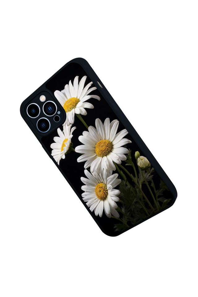 iPhone 13 Pro Max Uyumlu Papatya Tasarımlı Glossy Premium Kılıf