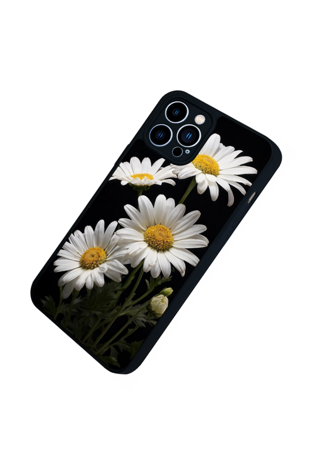 iPhone 13 Pro Max Uyumlu Papatya Tasarımlı Glossy Premium Kılıf